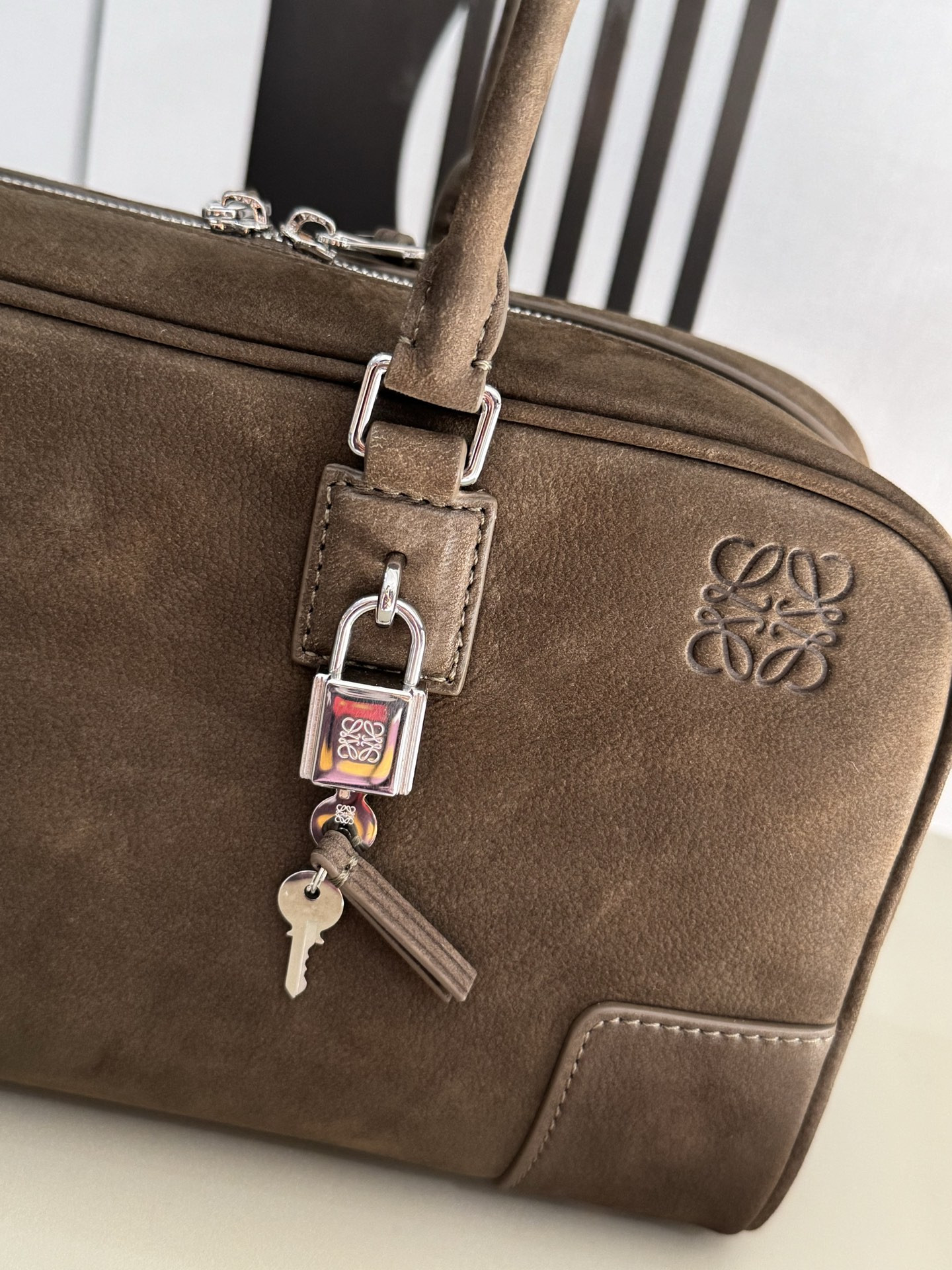 Loewe Amazona 31 Cropped Bag in Grained Nubuck 15x30.5x9cm