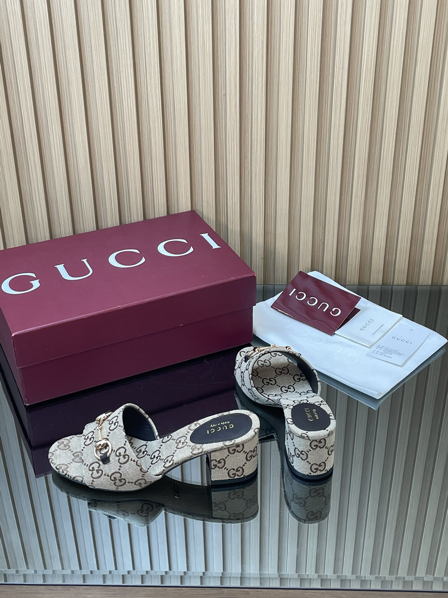 UA Gucci Slide Sandal with Horsebit 5.5cm Heel