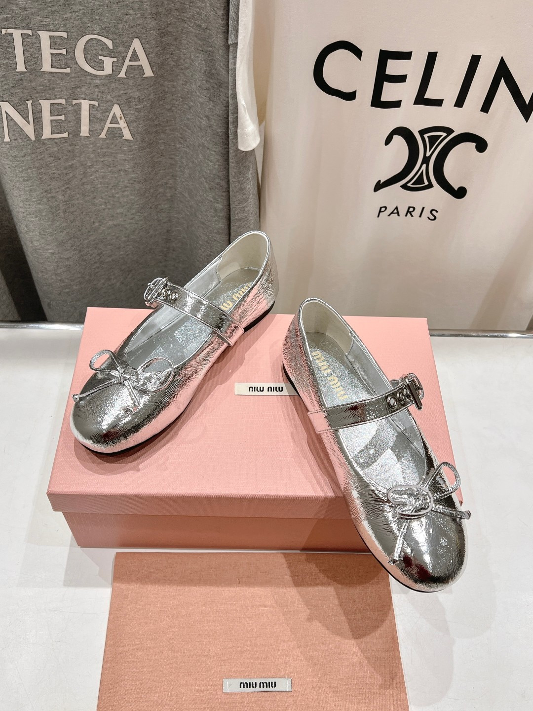 UA Miu Miu Leather Ballerinas