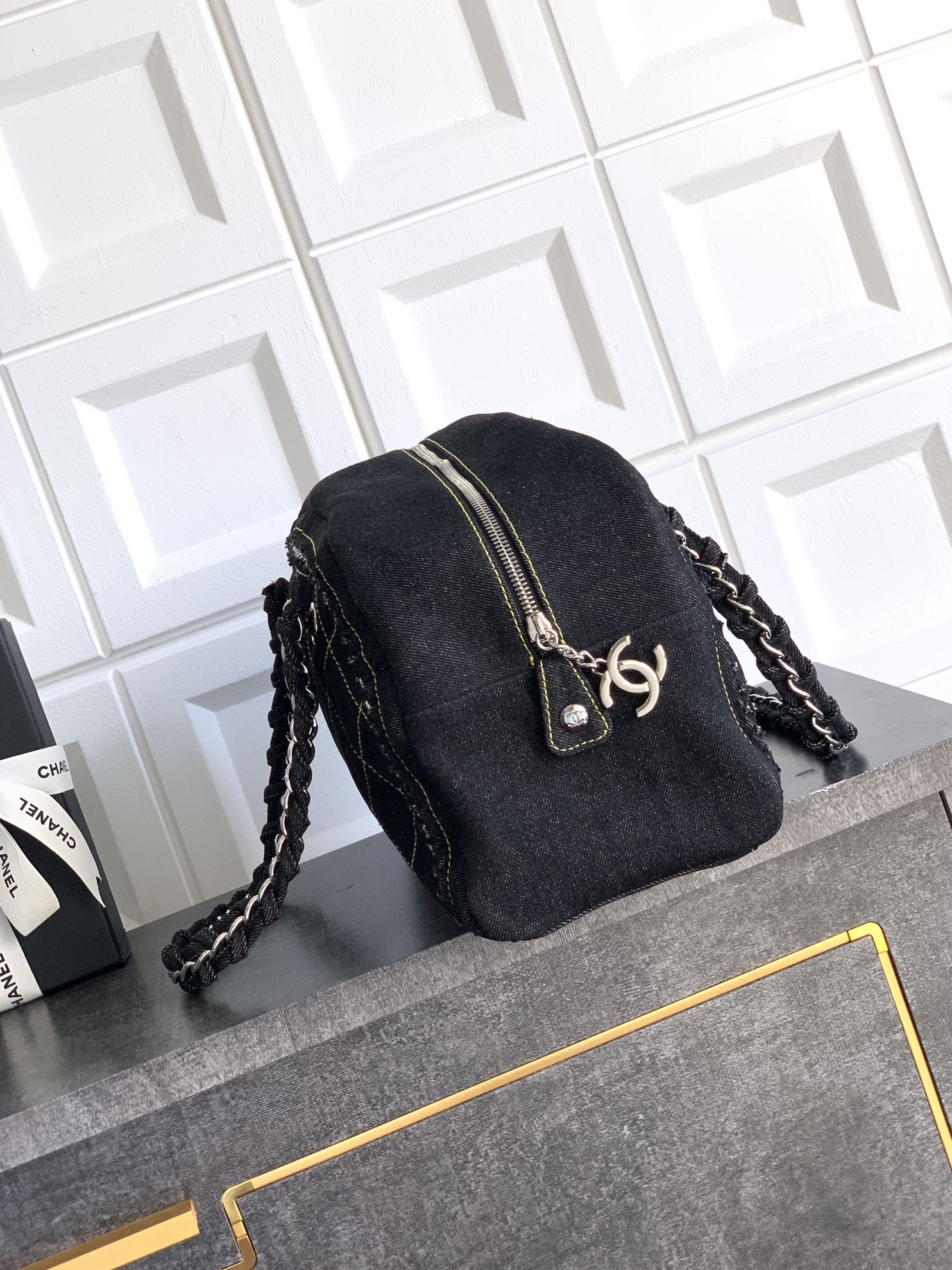 Chanel Denim CC Boston Bag 33x20.5x15cm