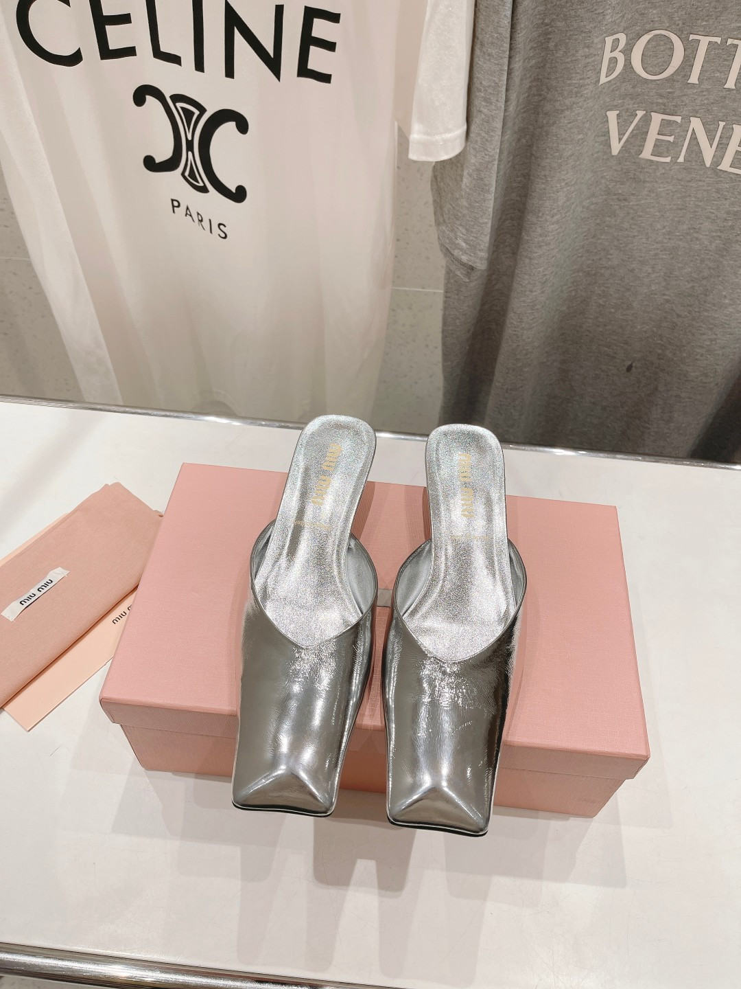 UA Miu Miu Square-toed Mule