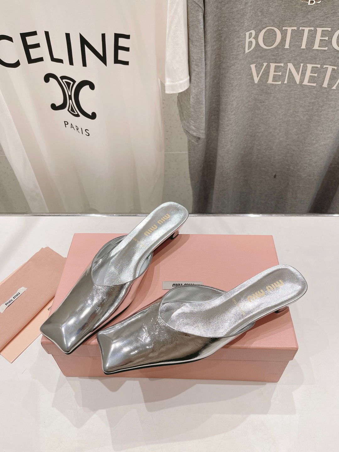 UA Miu Miu Square-toed Mule