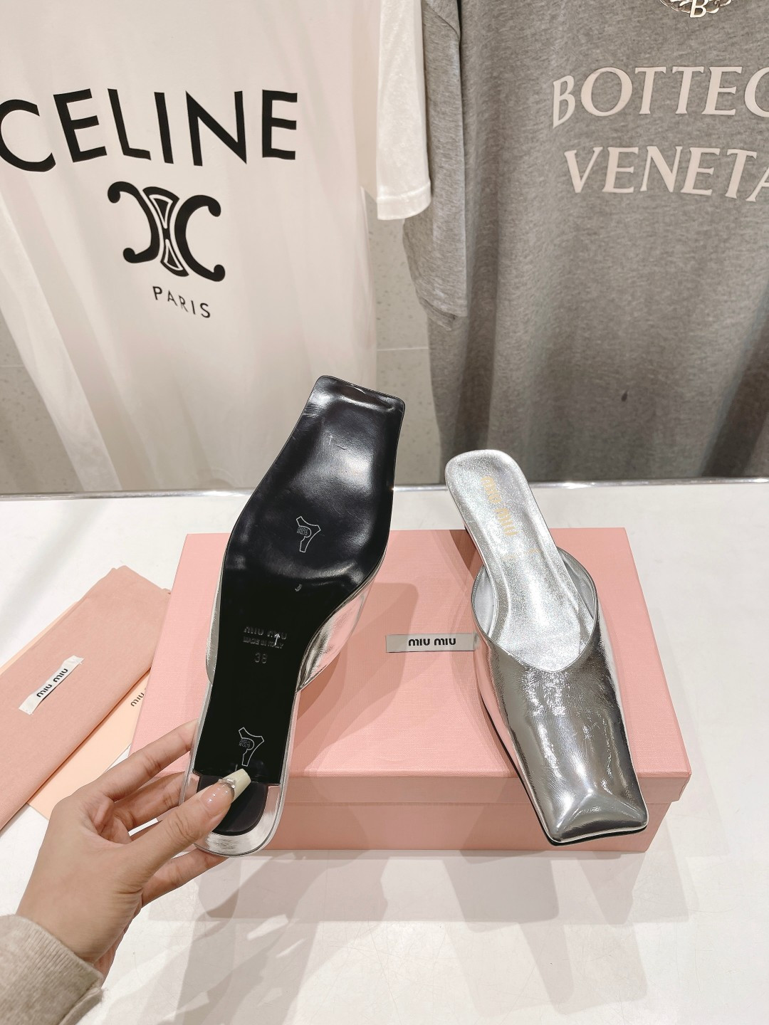 UA Miu Miu Square-toed Mule