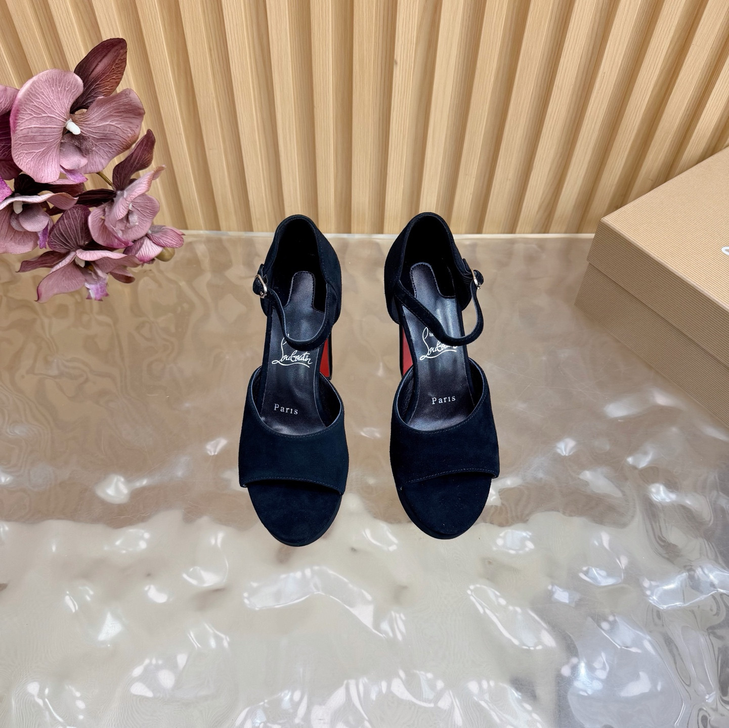 UA Christian Louboutin Sandaloo 130 mm Strappy Sandals Black
