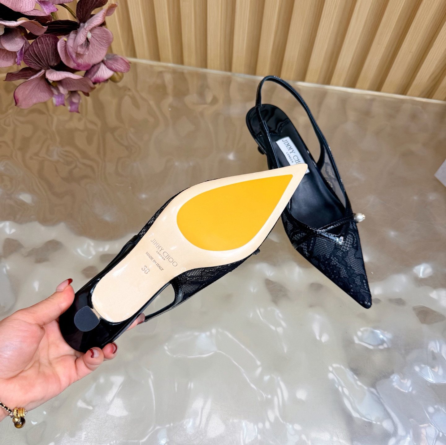 UA Jimmy Choo Amita 45 Slingbacks