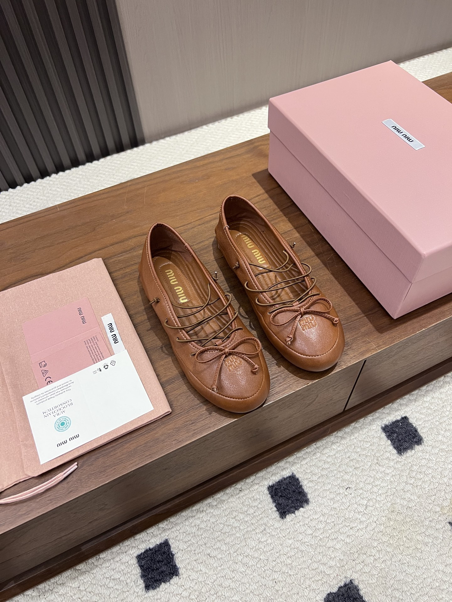UA Miu Miu Nappa Leather Ballerinas