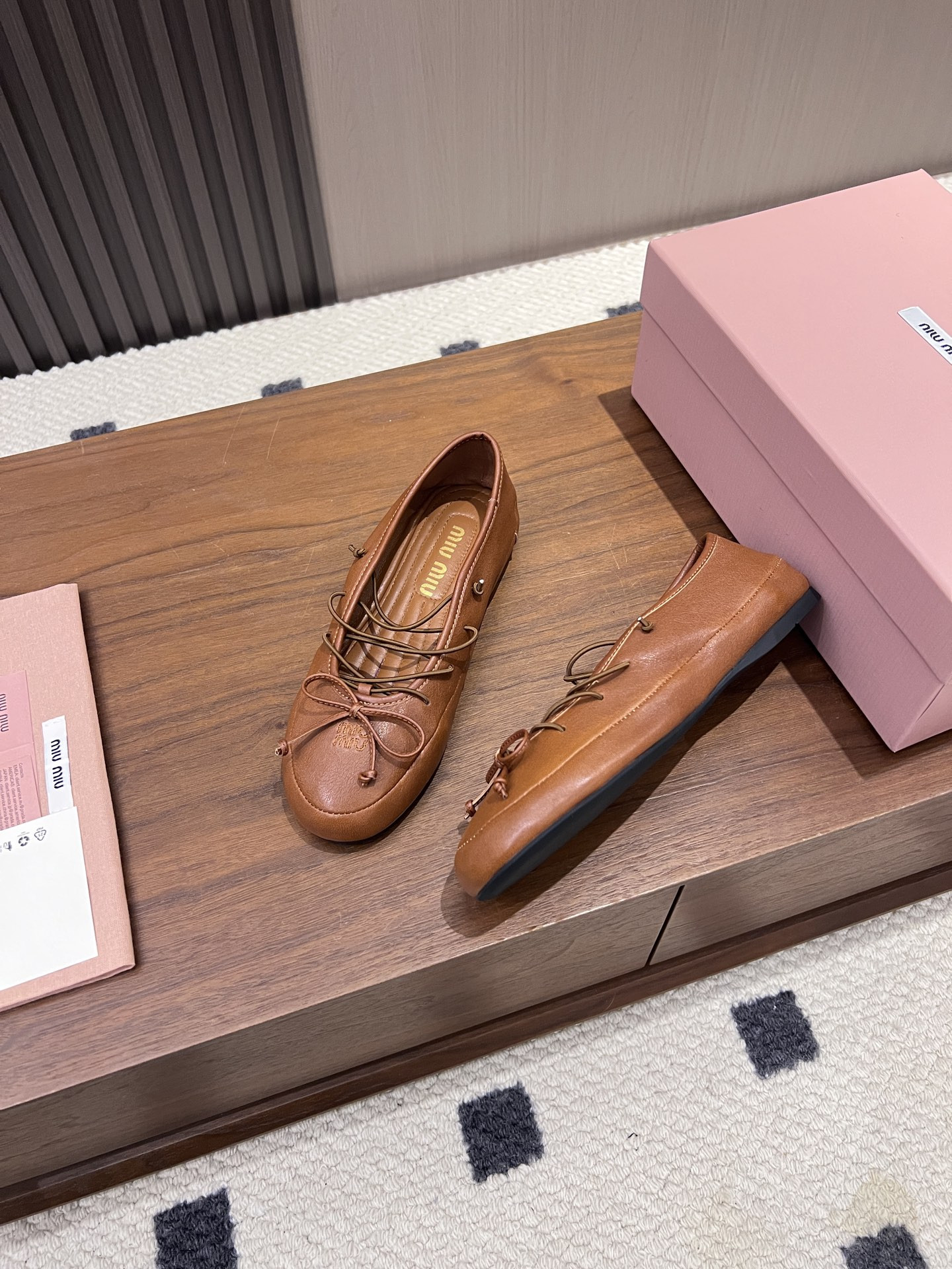 UA Miu Miu Nappa Leather Ballerinas
