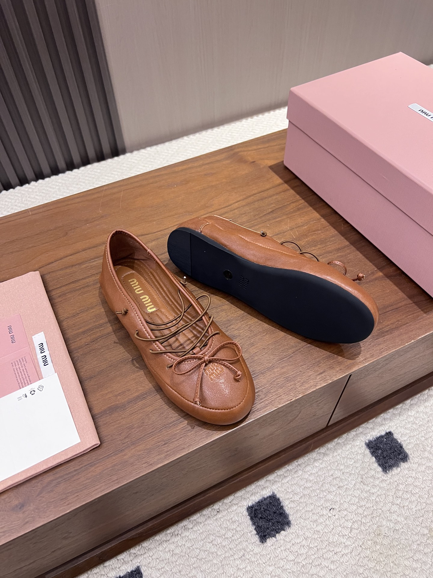 UA Miu Miu Nappa Leather Ballerinas