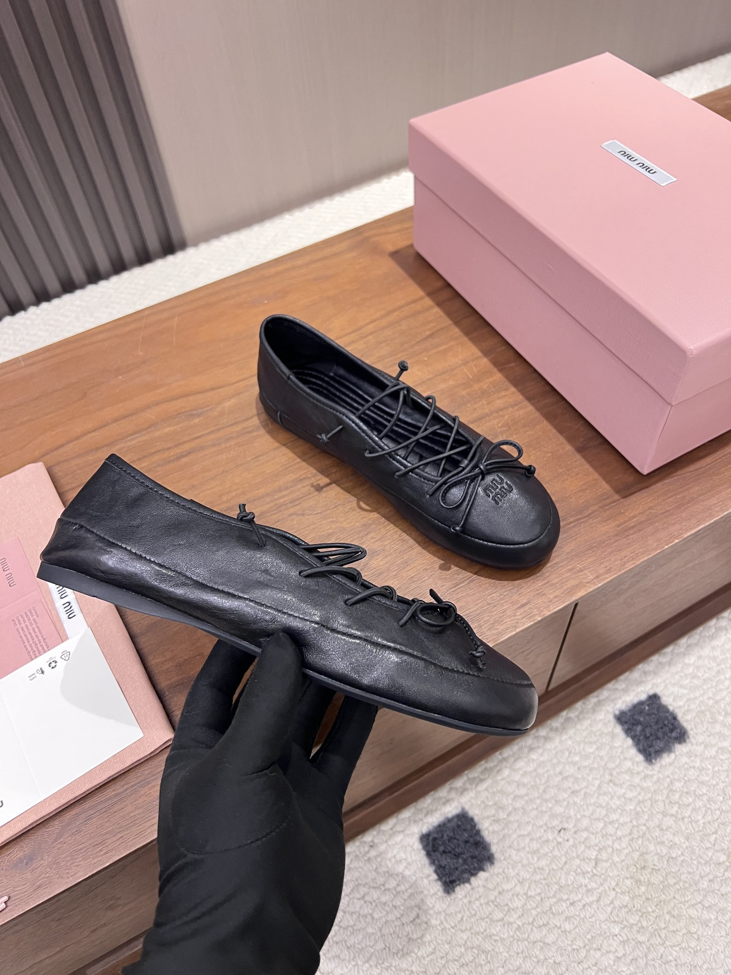UA Miu Miu Nappa Leather Ballerinas