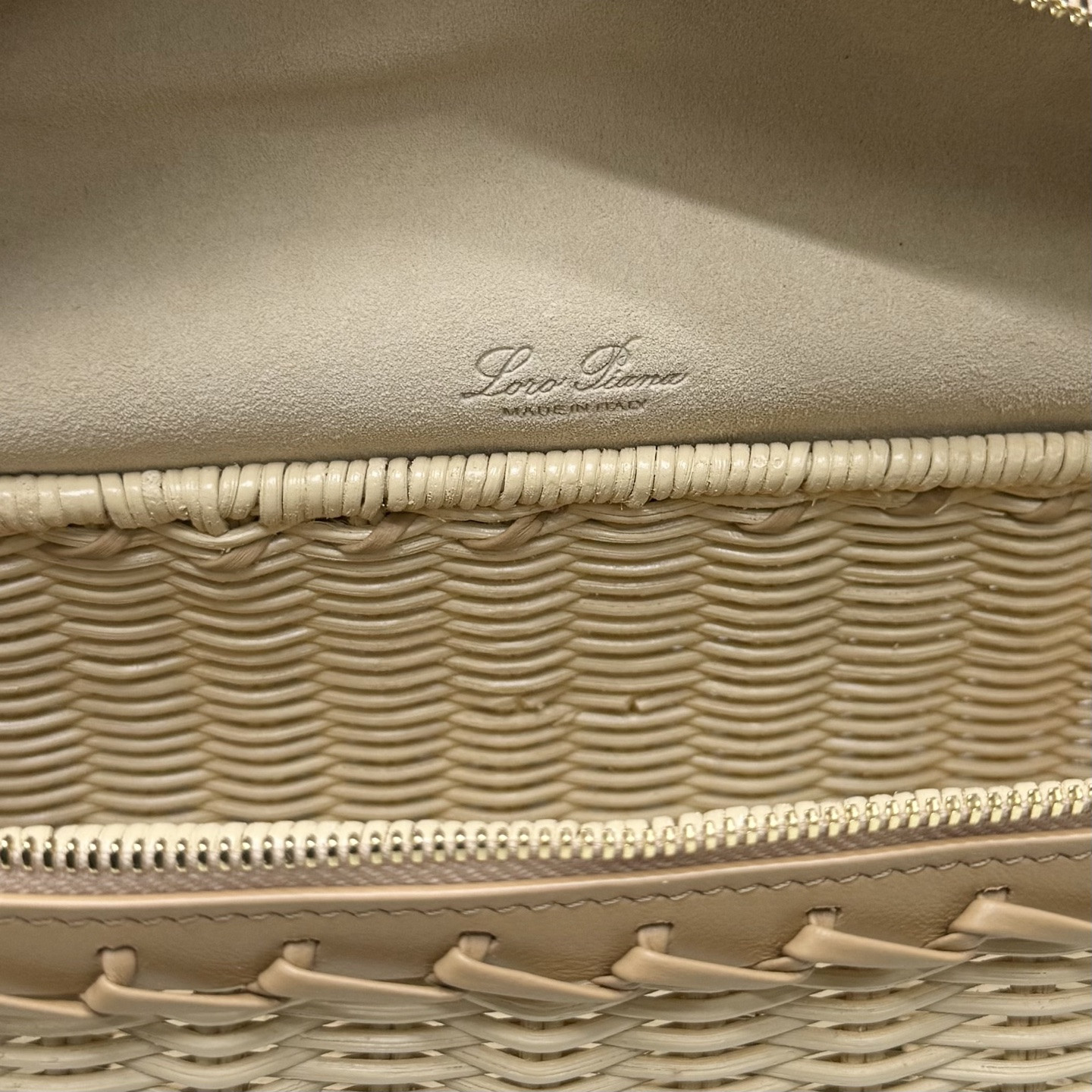 Loro Piana Extra Pocket L19 Wicker Bag 19 x 11.5 x 7cm